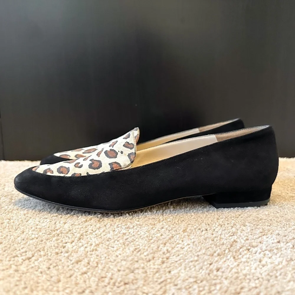 St. John Leopard Suede Loafers